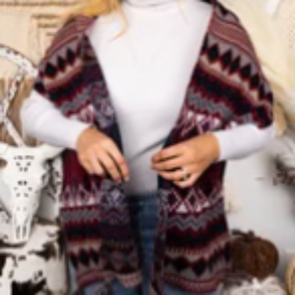 Maricopa Mesa Long Scarf Burgundy - Picture 3 of 3